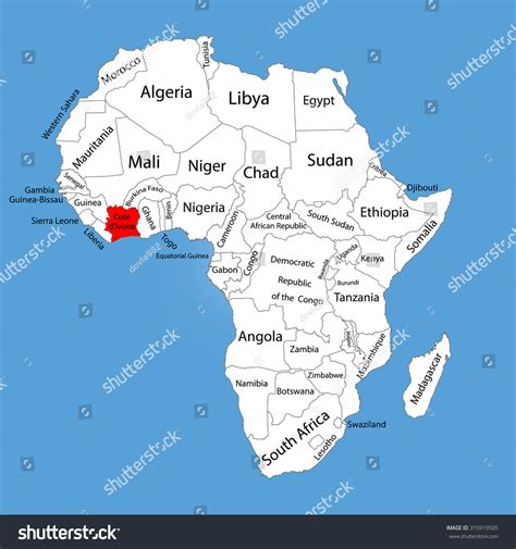 Ivory Coast On Africa Map - Nancy Valerie