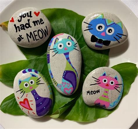 50 Best Painted Cat Rocks Ideas And Images