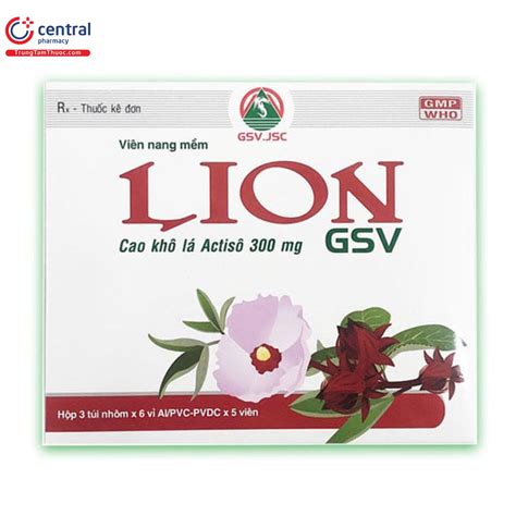 Thuốc Lion GSV trị bệnh tiêu hóa kém chứa Cao lá khô Atiso