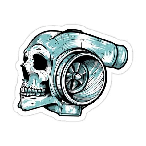 A Skull With A Blow Up On It S Head Is Shown In This Sticker