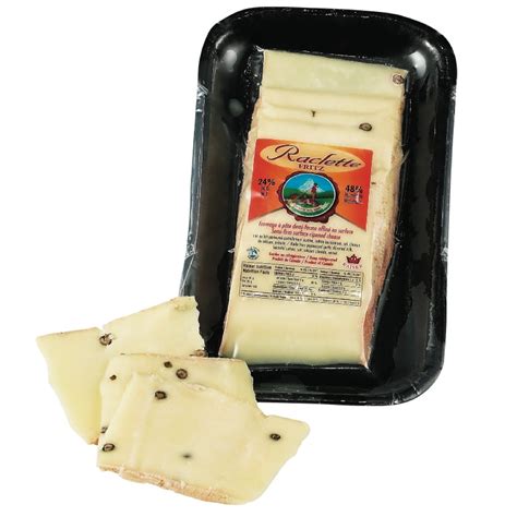 Fromage à raclette au poivre tranché