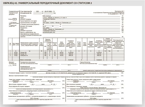 Универсальный передаточный документ Идеальные образцы первички