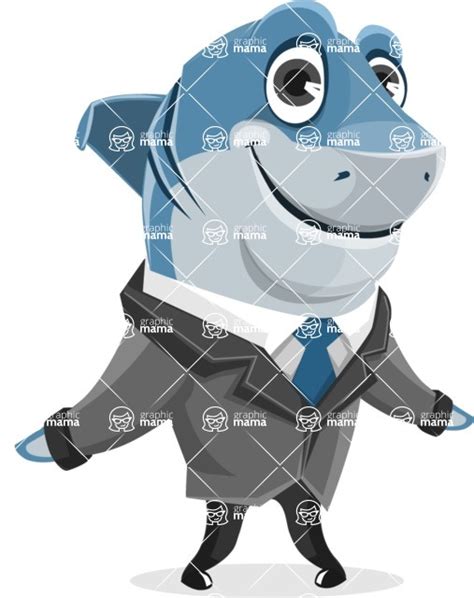 Shark Businessman Cartoon Vector Character Set Sorry Graphicmama