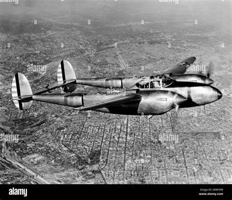 United States 1940 An In Flight View Of A Lockheed P 38 Lightning