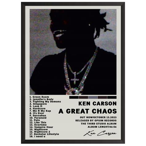 Ken Carson A Great Chaos Plakat Obraz Z Albumem W Ramce Prezent Obraz