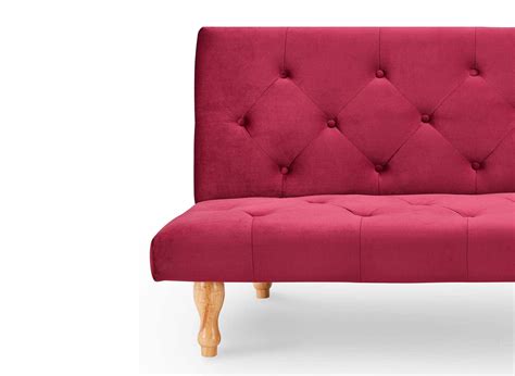 Banquette Clic Clac Convertible En Velours Rouge Places Jason