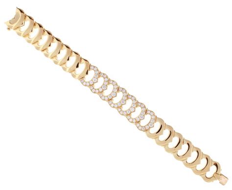 Cartier C De Cartier Diamond Gold Link Bracelet At 1stdibs