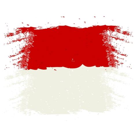 Pinsel Gemalte Indonesien Flagge Handgezeichnete Stilillustration Mit