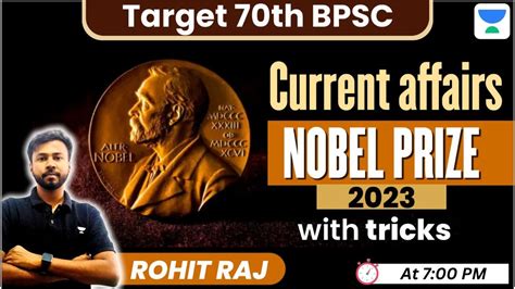 Target 70th BPSC Prelims Nobel Prize Winners 2023 Current Affairs