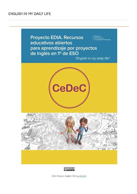 Proyecto Edia Recursos Educativos Abiertos Para Aprendizaje Por Proyectos De Inglés En 1º De