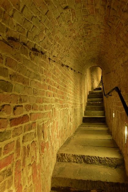 Premium Photo Interior View Of Old Castle Narrow Staircase Around A