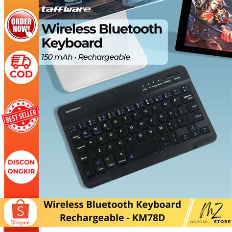 jual wireless bluetooth keyboard rechargeable aksesoris laptop pc