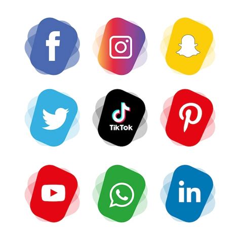 Premium Vector Social Media Icons Set Logo Vector Illustrator