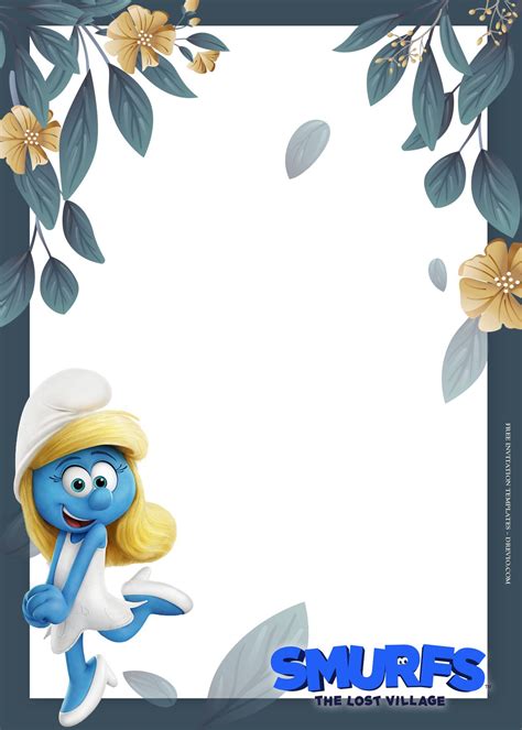 10 Smurf The Lost Village Birthday Invitation Templates Birthday