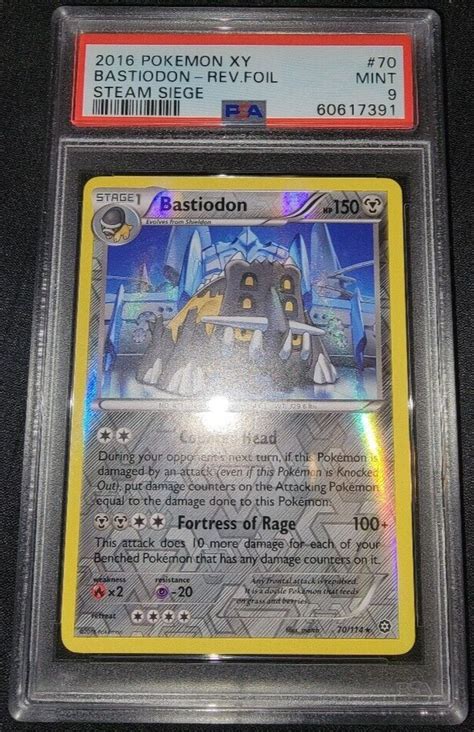 Reverse Holo Foil Bastiodon 70 114 XY Steam Siege Set Pokemon Cards