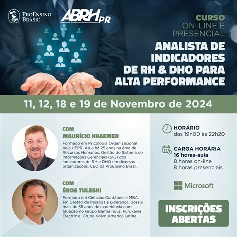 CURSO - ANALISTA DE INDICADORES DE RH & DHO PARA ALTA PERFORMANCE ...