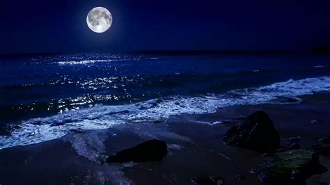 Fall Asleep On A Full Moon Night With Calming Wave Sounds 9 Hours Of