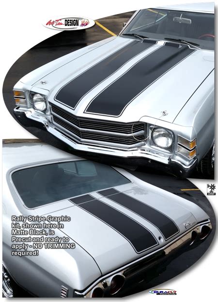 Chevrolet Chevelle SS Rally Stripe Graphic Kit - Cowl Induction Hood