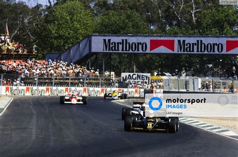 Elio De Angelis Lotus T Renault Leads Nelson Piquet Brabham Bt