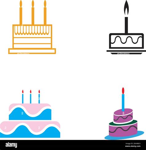 Birthday Cake Icon Vector Design Template Stock Vector Image And Art Alamy