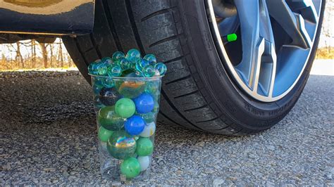 Crushing Crunchy Soft Things By Car EXPERIMENT CAR Vs Marbles