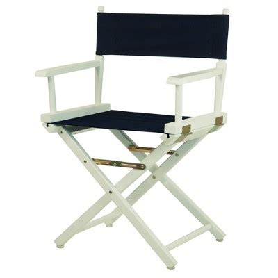 Director S Chair White Frame Blue Canvas Target