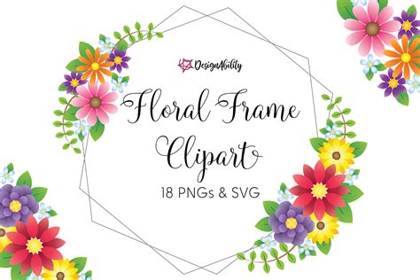 Floral Frame Clipart Graphic by DesignAbility · Creative Fabrica