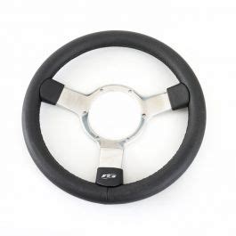 Mountney Semi Dished Black Vinyl Steering Wheel With Polished