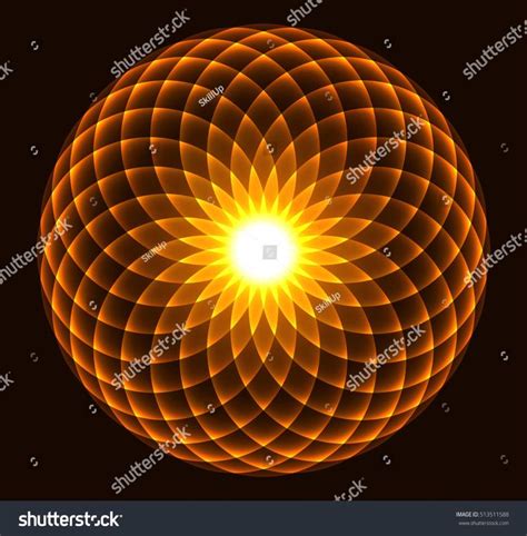 Flower Of Life Sacred Geometry Sun Symbol Balanced Circles Symbol Of