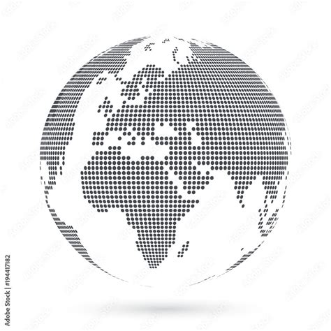 Globe Shape World Map Created From Dots Vector Illustration Stock