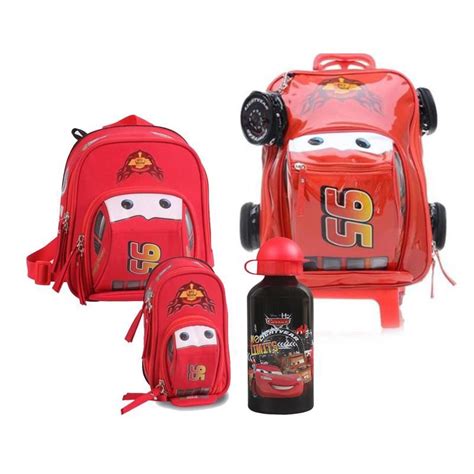 Kit Mochila Lancheira Estojo Garrafa Carros Dermiwil