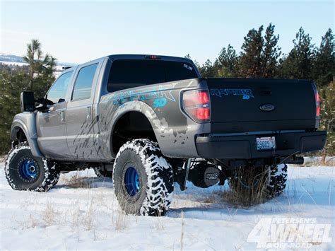 2012 Ford Raptor Super Duty Rear Three Quarter In Snow Photo 2 Ford