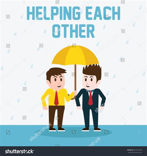 Helping Each Other Poster Stock Vector Royalty Free 537010693