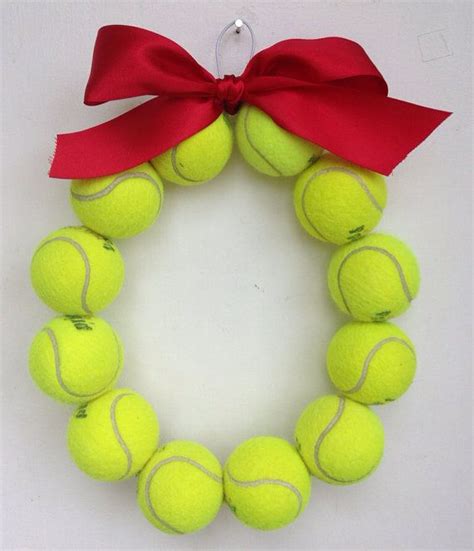 Tennis Wreath Etsy Tennis Ball Crafts Tennis Sports Wreaths