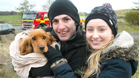 Lucky Dog Rescued From Cliff Edge In Quarry Itv News Calendar