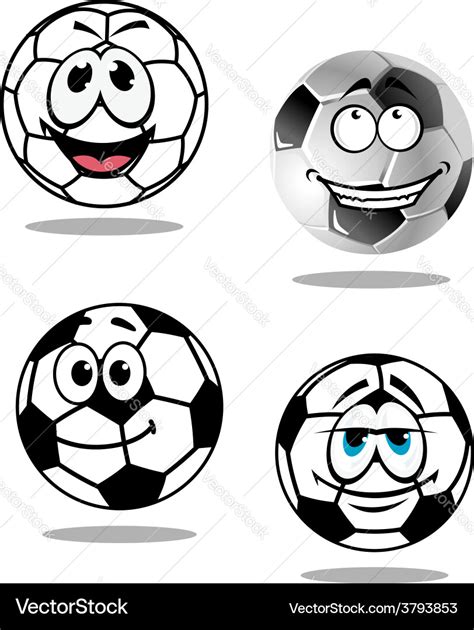 Cartoon soccer or football characters Royalty Free Vector