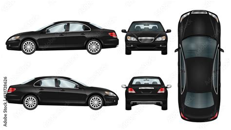 Black Car Vector Template Business Sedan Isolated The Ability To