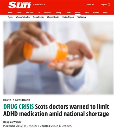 Scottish Sun Drug Crisis Scots Doctors Warned To Limit Adhd