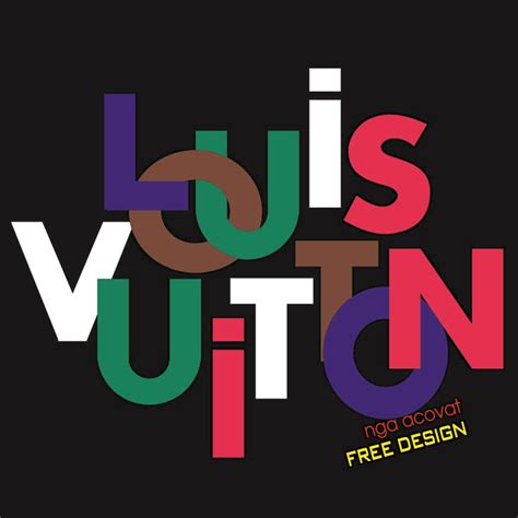 The Words Louis Vuton Are Multicolored In Different Font Styles And Colors On A Black Background