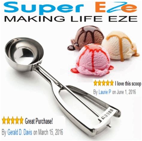 Best Cookie Dough Scoop By Supereze Top Stainless Steel Ice Cream