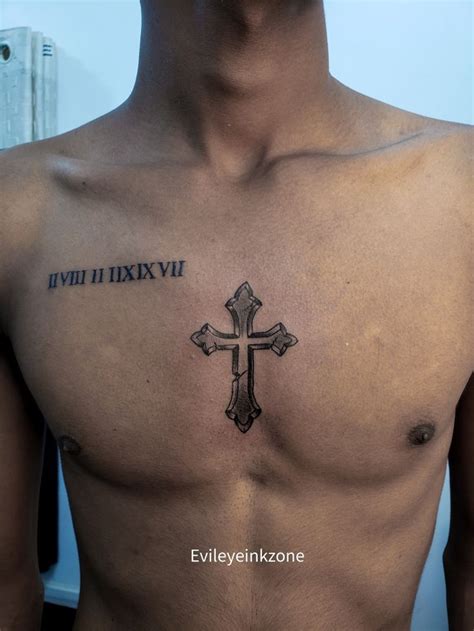 Cross Tattoo Chest Man Chest Tattoo Men Small Chest Tattoos Cross