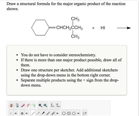 Solved Draw A Structural Formula For The Major Organic Chegg