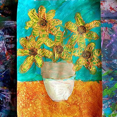 les tournesols à la manière de Van Gogh par les maternelles Peindre