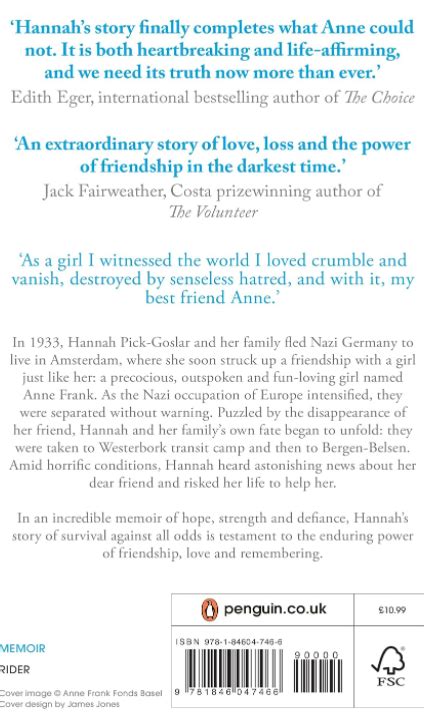 My Friend Anne Frank By Hannah Pick Goslar With Dina Kraft Christian