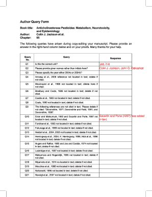 Fillable Online Metabolomics Author Query Form Metabolomics