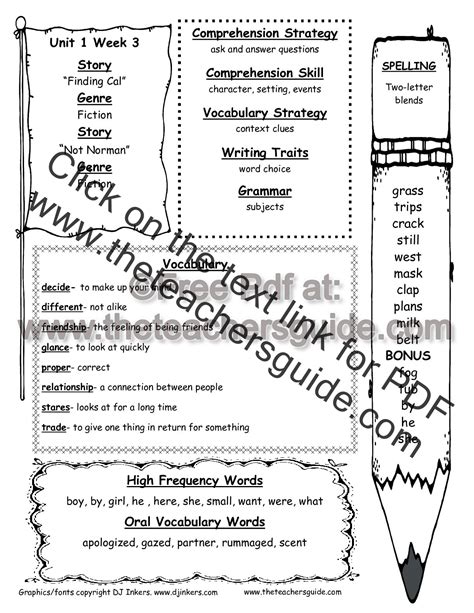 Wonders Second Grade Unit One Week Three Printouts