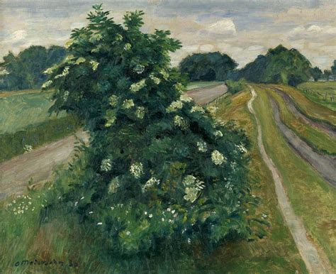 Modersohn Otto Bl Hender Holunderstrauch Landscape Paintings