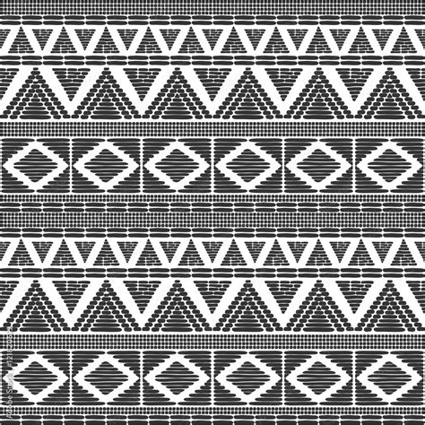 Tribal pattern vector in black white colors. Print with african tribe ...