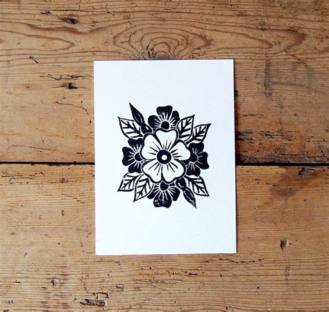 Flower Linoleum Prints