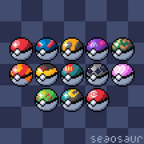 Poke Balls Twitch Sub / Cheer Badges Pixel Art - sea's Ko-fi Shop - Ko ...